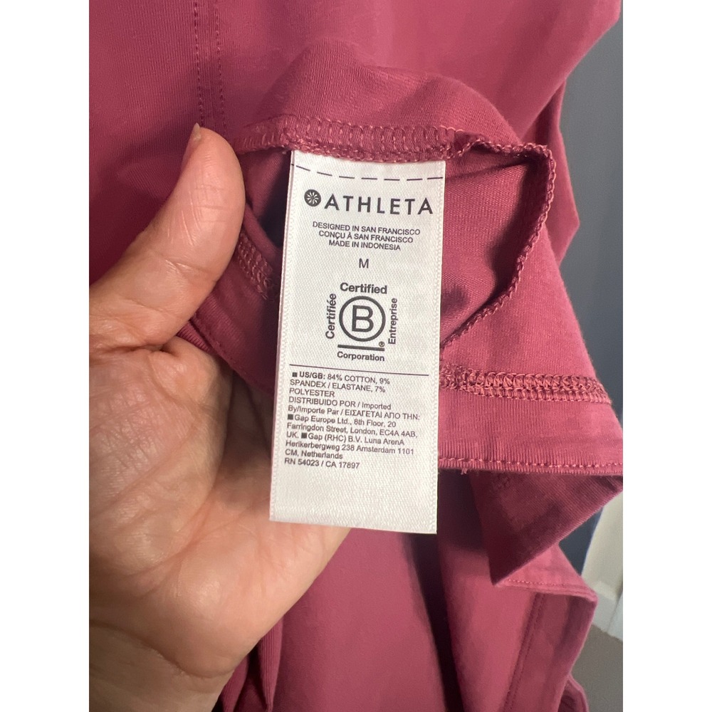 Athleta Effortless Tee Dress Size M Berry rose - Picture 4 of 4